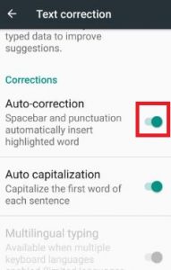 Habilitar Autocorrección en Android 7.0 Nougat