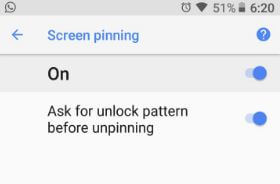 Habilitar el bloqueo de pantalla en Android 8.0 Oreo