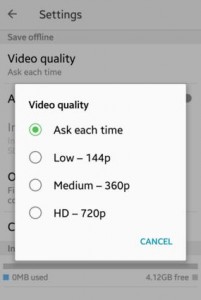 Cómo cambiar la configuración de video sin conexión de YouTube en Android