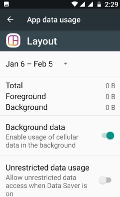 deshabilitar los datos de fondo de la aplicación de Android