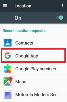 Verifique el permiso de ubicación de su aplicación de Google