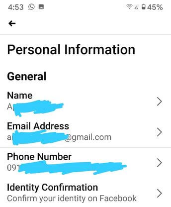 Cambie su dirección de correo electrónico en la aplicación de Facebook para Android