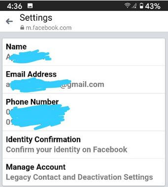 Cambie su dirección de correo electrónico principal en la aplicación Facebook Messenger en Android