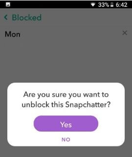Cómo desbloquear a alguien en Snapchat Android