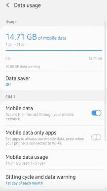 Cómo reducir el uso de datos en Samsung A50