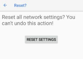 Restablecer la configuración de red en Android Oreo 8.0