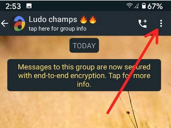 Abra la configuración del grupo de WhatsApp para cambiar el administrador