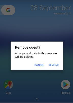 Eliminar usuario invitado en Android 8.0 Oreo