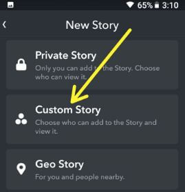 Crea una historia personalizada en tu teléfono Snapchat de Android