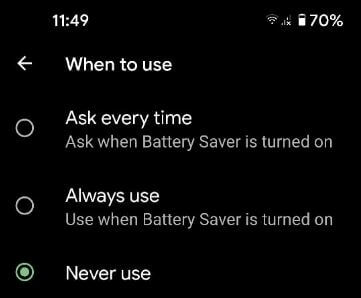 Cómo habilitar un ahorro de batería extremo en Google Pixel 5
