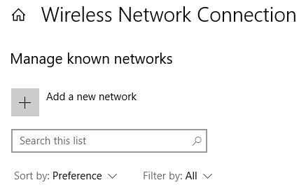 Agregar una nueva red en Windows 10