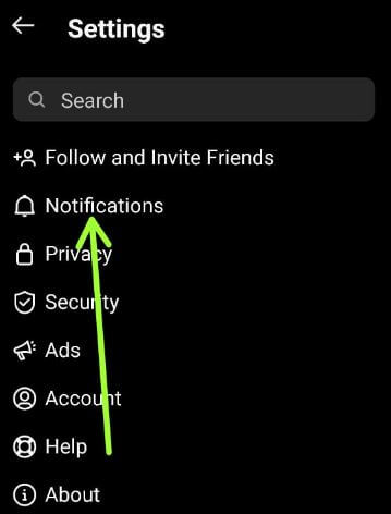 Configuración de notificaciones push de Instagram para Android o Samsung Galaxy