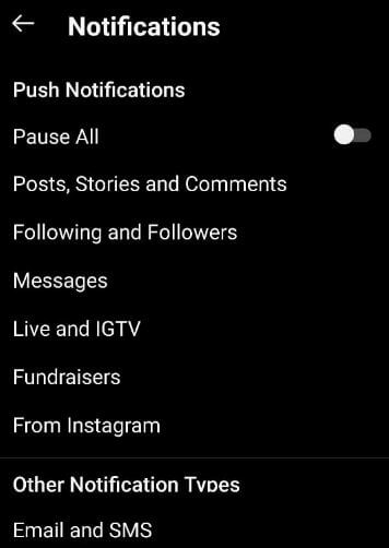 Cómo desactivar las notificaciones push de Instagram en su teléfono Android