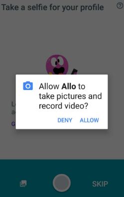 Permitir que Allo tome fotos y grabe videos en Android