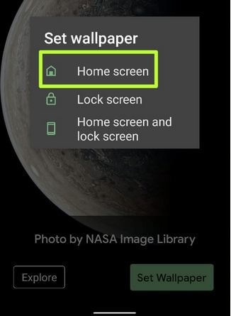 Establecer el fondo de pantalla de inicio de píxeles del teléfono inteligente 4a