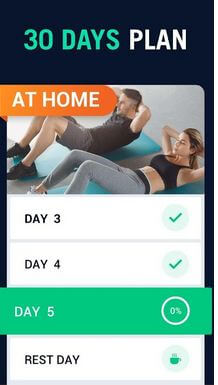 Aplicación de entrenamiento Fitness Challenge de 30 días