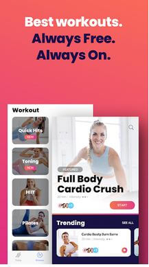 Aplicación FitOn Free Fitness Workouts para Android