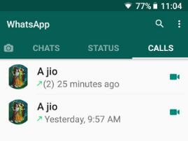 Videollamada grupal de WhatsApp en un teléfono Android