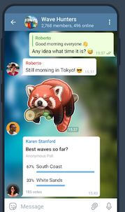 Aplicación de redes sociales Telegram para Android