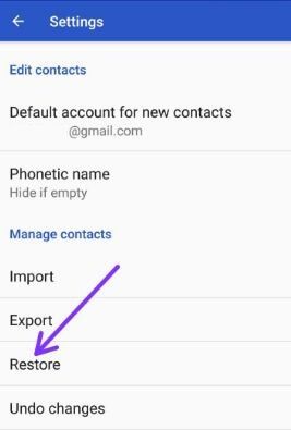 Recupere el contacto perdido en su teléfono Android desde Gmail