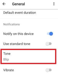 establecer el tono para las notificaciones de Google Calendar