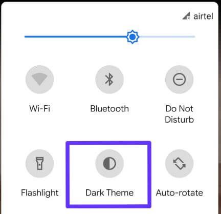 Android Q desactiva el modo oscuro