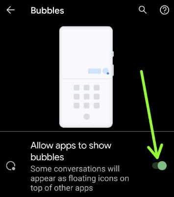 Cómo activar Bubbles en Android 11