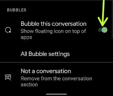 Cómo agregar Bubble para conversar en Android 11