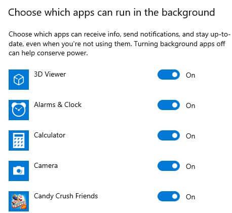 Cómo deshabilitar el fondo de la aplicación en Windows 10