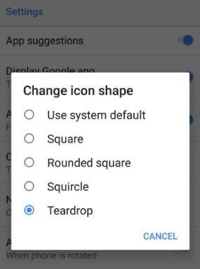 Cambie la forma del icono en su dispositivo Android 8.0 Oreo