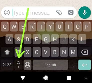 Icono de Smiley en el teclado de Android