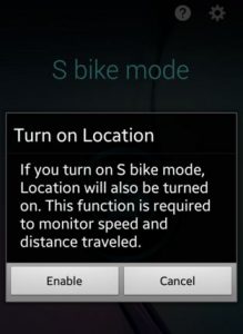 habilitar la ubicación para el modo de bicicleta