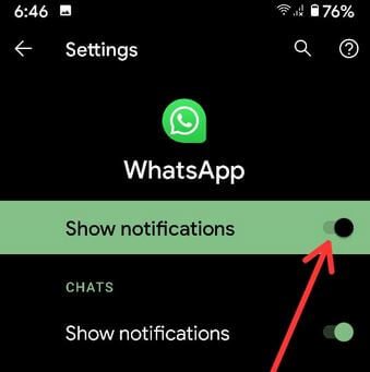 Deshabilite las notificaciones de chat de WhatsApp en su teléfono Android