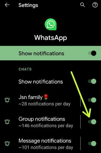 Cómo deshabilitar las notificaciones grupales de WhatsApp en Android