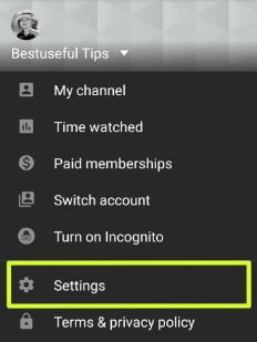 Configuración de la aplicación de YouTube para cambiar el tema de Android