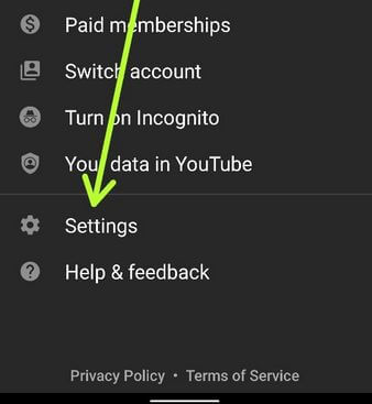 Configuración de YouTube para activar el modo oscuro