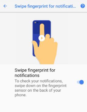 Arrastra la huella dactilar de la notificación, busca Android Oreo