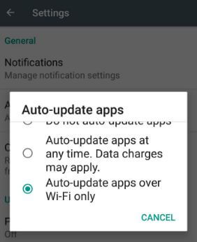 Desactive la actualización automática de aplicaciones en Android Oreo para reducir los datos móviles