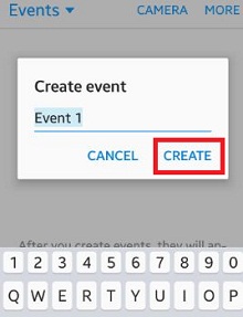 crear eventos en la aplicación de la galería de Android