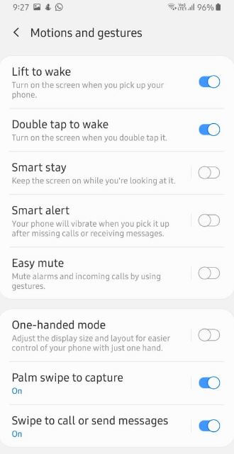 Cómo usar gestos y gestos en Samsung Galaxy A50