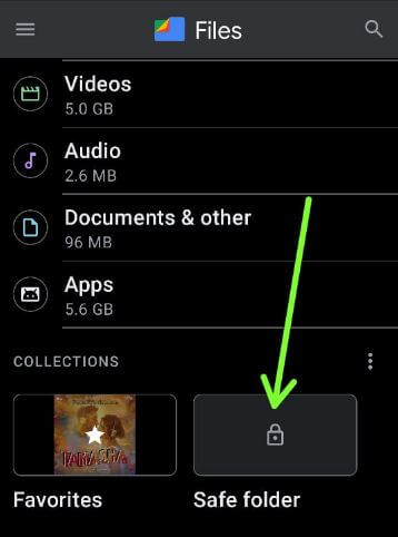 Ocultar imágenes y videos en Android 11 usando la carpeta segura