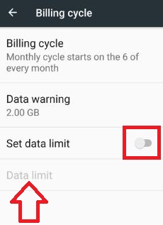 Comuníquese con el límite de datos para establecer el límite de uso de datos