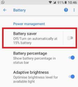 Cómo habilitar el modo de ahorro de batería en Android 8.1 Oreo
