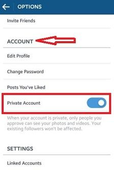 Cómo hacer una cuenta privada de Instagram en Android