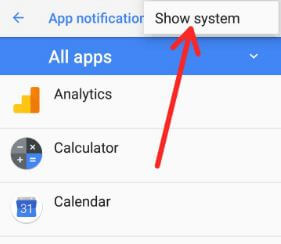 Ver aplicaciones del sistema en Android 8.1 Oreo