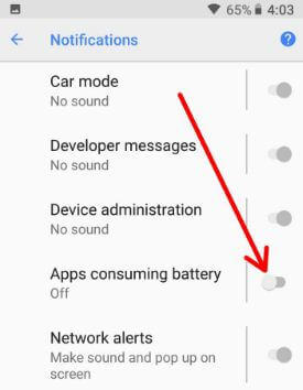 Deshabilite las aplicaciones que funcionan con batería en Android 8.1 Oreo