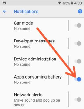 Apague las aplicaciones que consumen la batería de Android Oreo 8.1