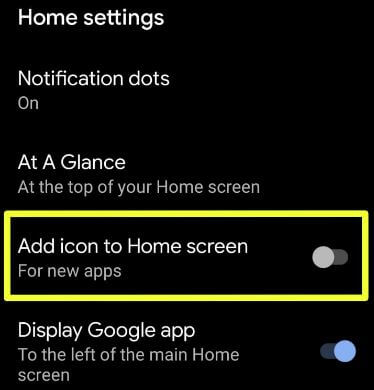 Agrega el ícono de la aplicación a la pantalla de inicio en Pixel 3 XL