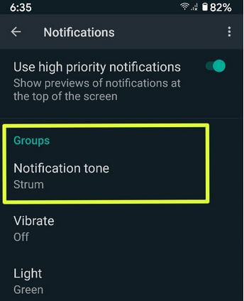Cómo cambiar el tono de notificación de grupo de WhatsApp en su teléfono Android