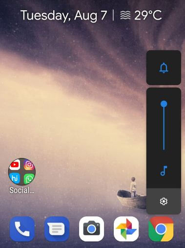 Botón para bajar el volumen en Android Pie 9.0